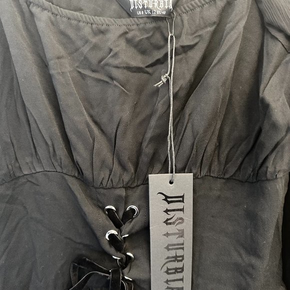 *NEW W/ TAGS* Disturbia: Bonnie Sheer Lace Up Mini Dress (Size US 8/UK 14) - Picture 5 of 10